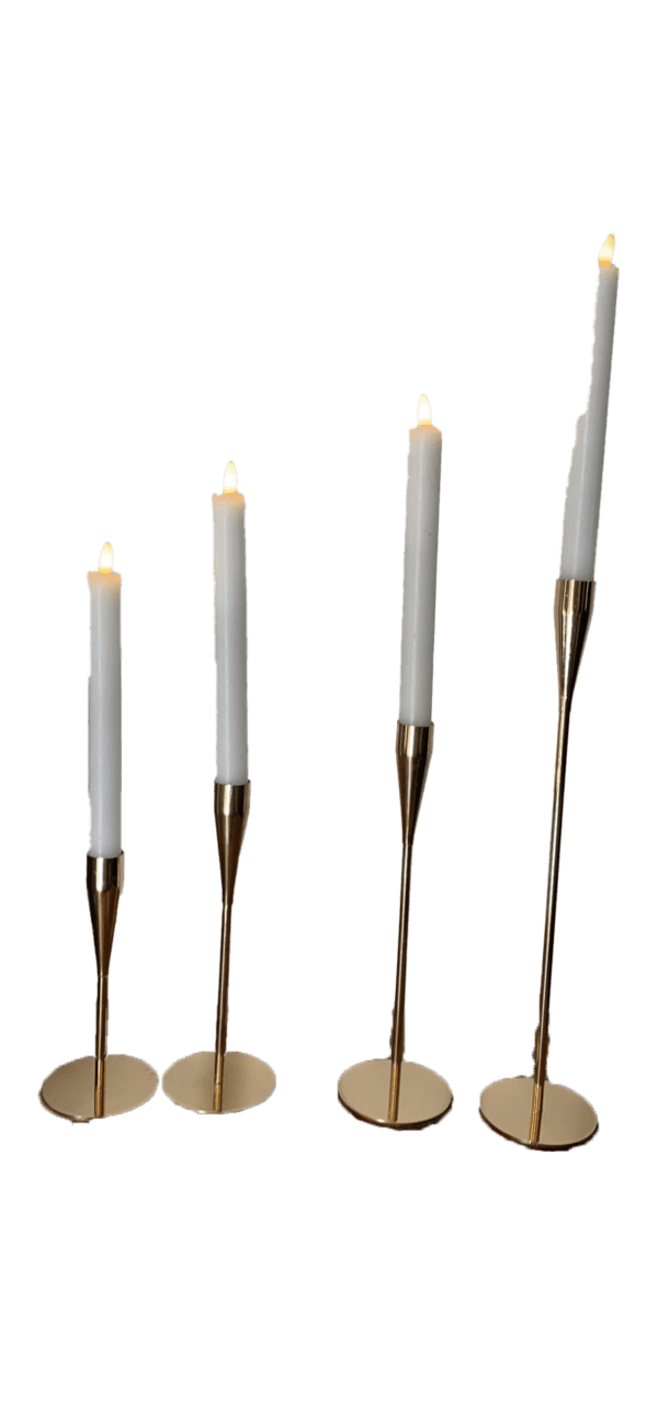 Gold Candle Taper Holders NS Prop Styling