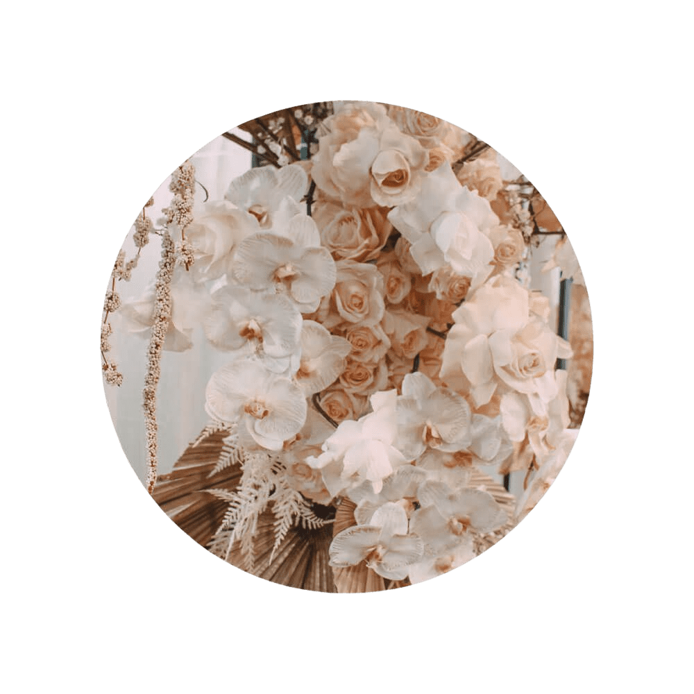 White / Cream Tones with Dried Palms