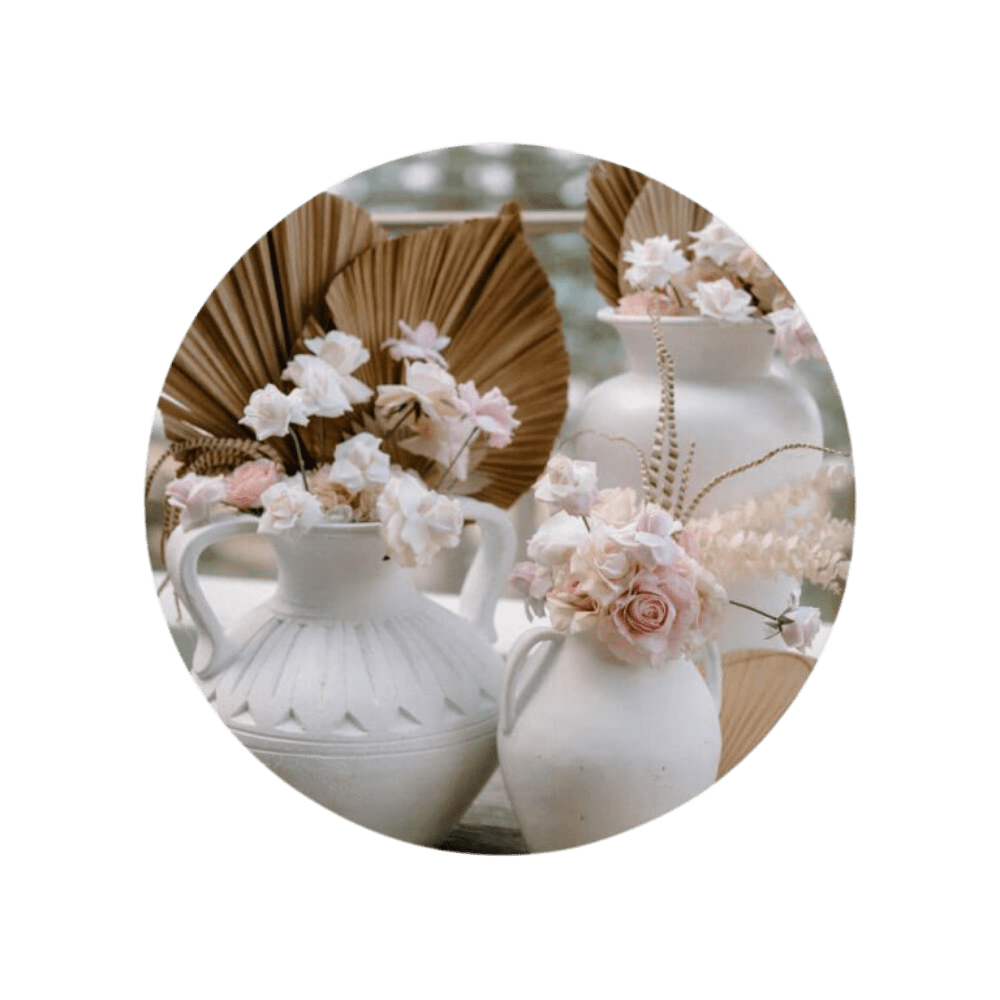 Boho Urns with Dried | Flower Arrangements