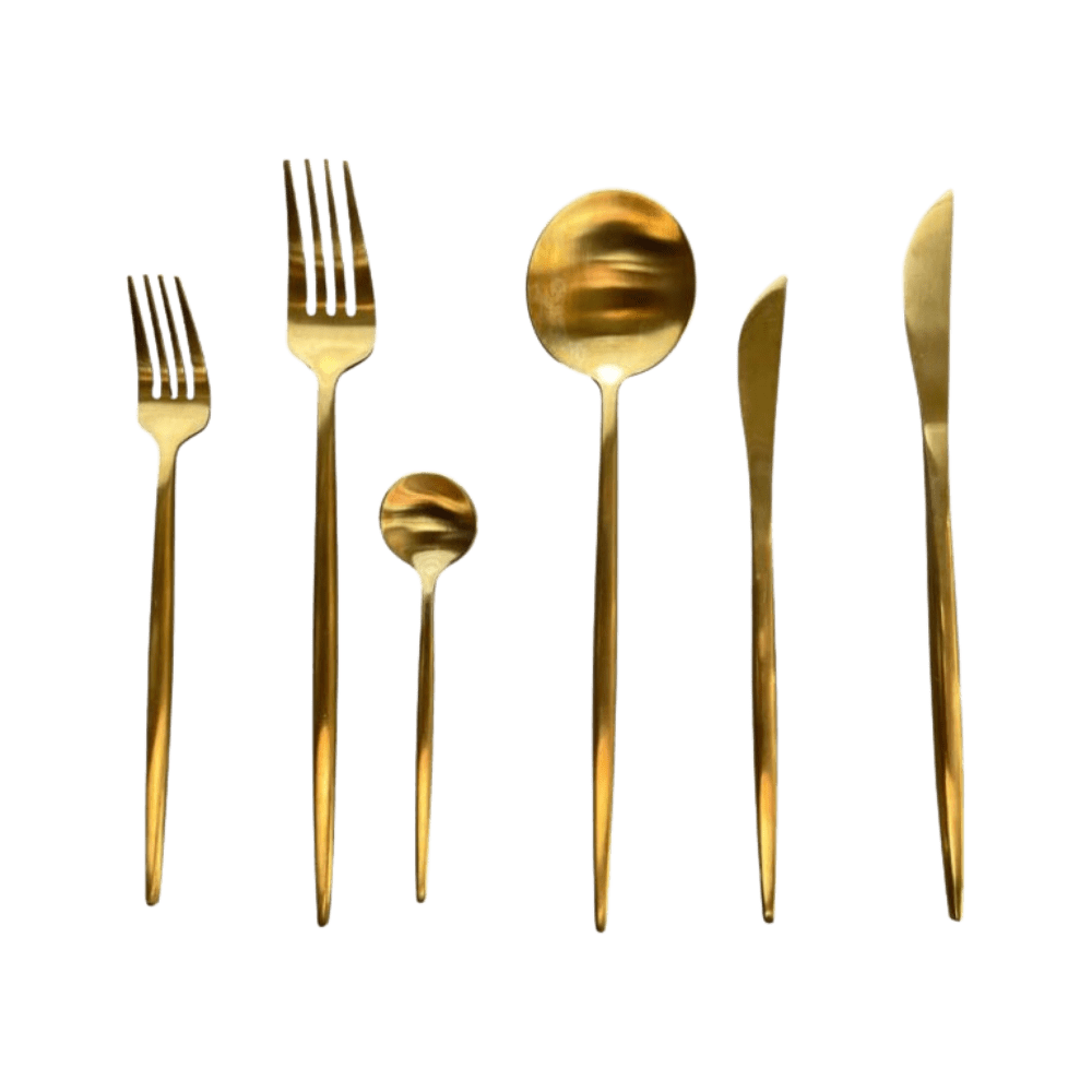 Matte Gold Cutlery Set - 6 Piece