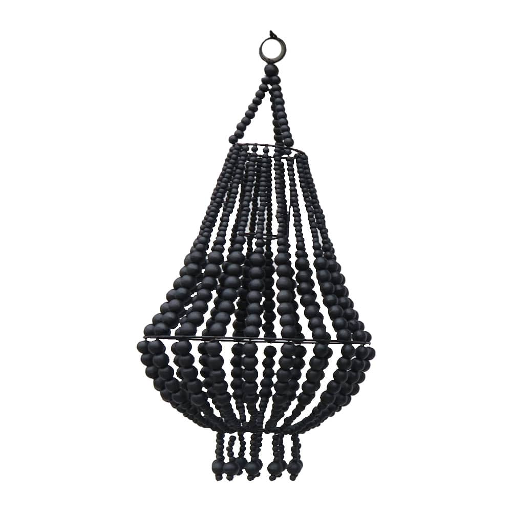 Small Boho Black beaded chandelier