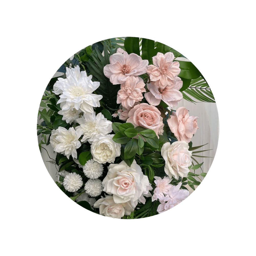 Blush & White Greenery