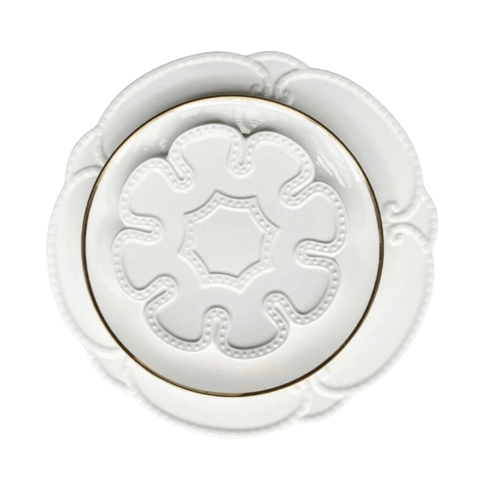 Gold Rim White Dinner Plates