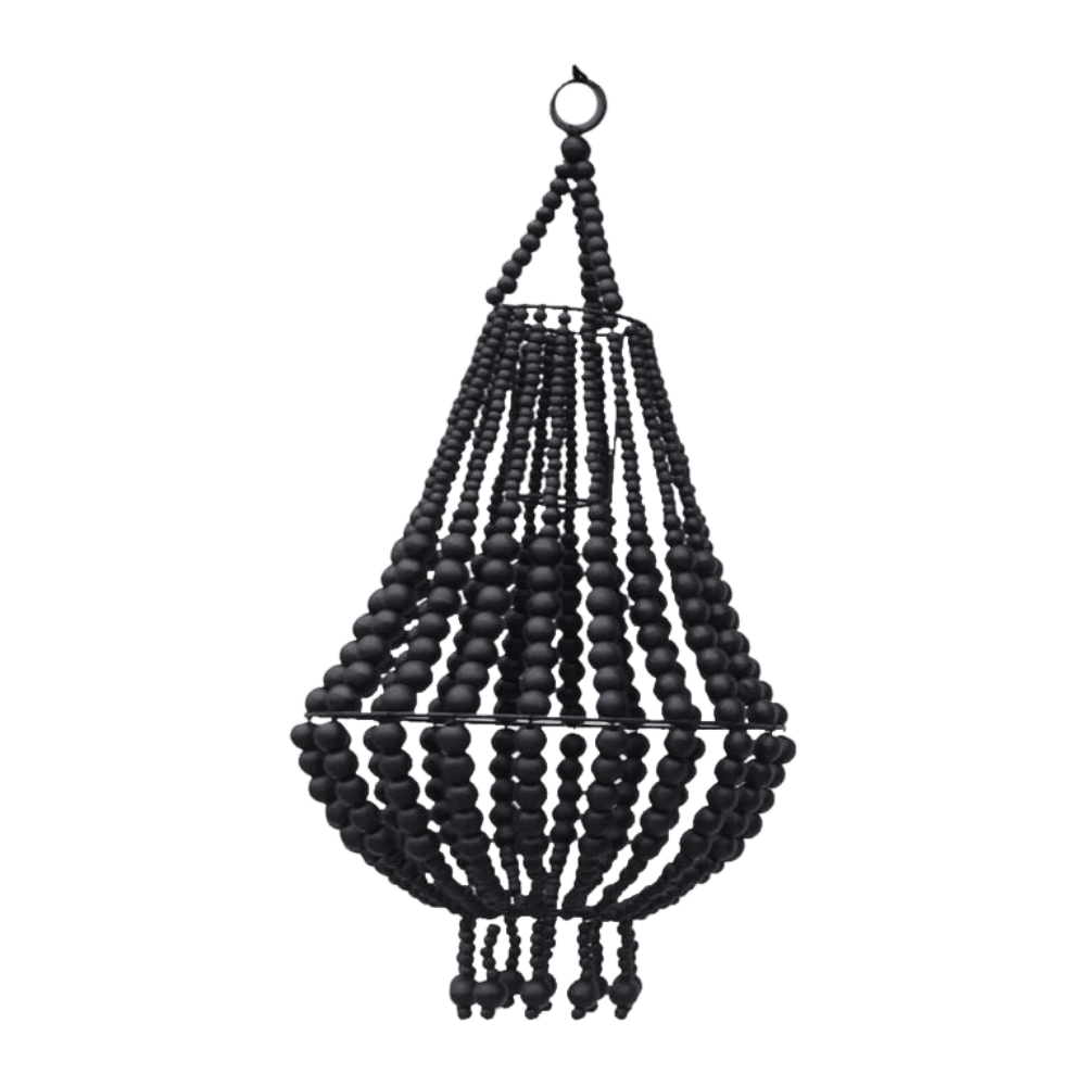 Small Boho Black beaded chandelier