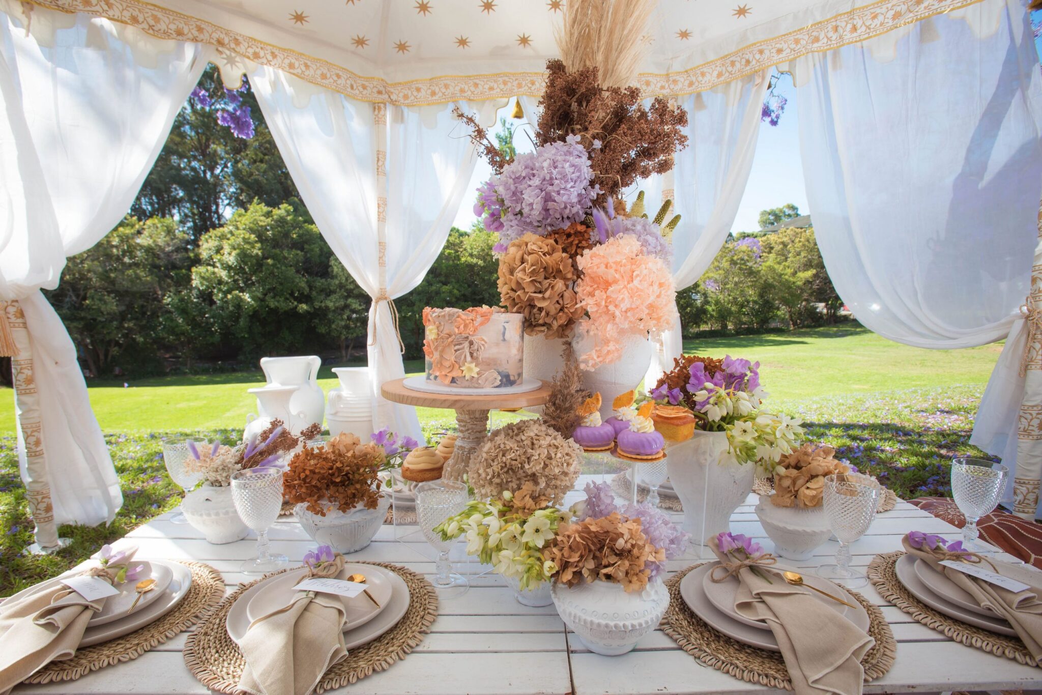 White Pop up Picnic Tables NS Prop Styling