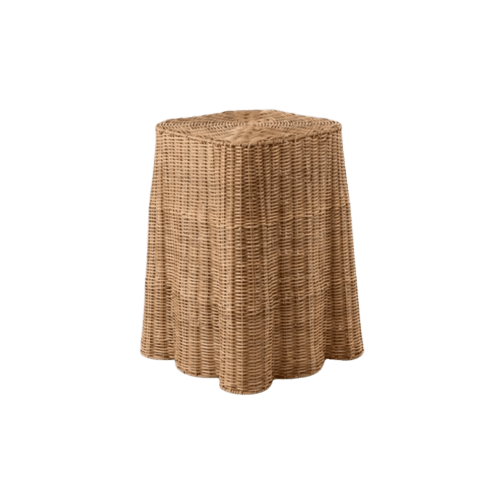 Scalloped Rattan Plinth