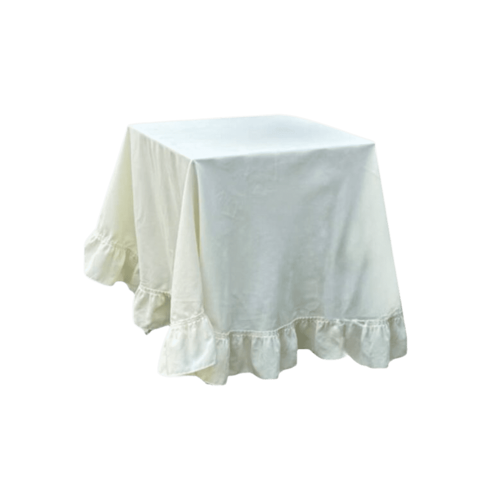 Cream Frilly Round Cloth